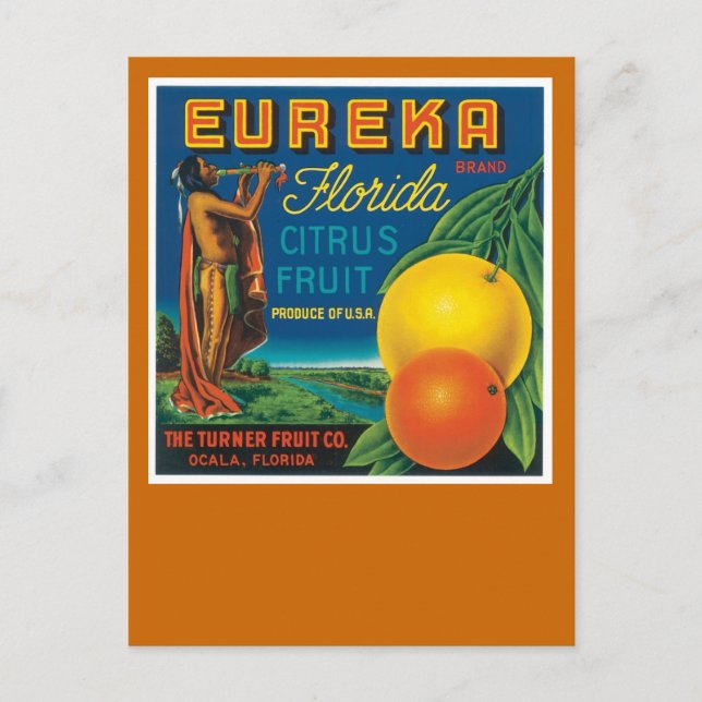 Cartão Postal Eureka Florida Citrus Fruta (Frente)