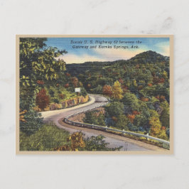 Cartão Postal Eureka Primavera Arkansas vintage Highway Scense