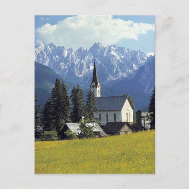 Cartão Postal Europa, Áustria, Gosau. O espírito da igreja (Frente)