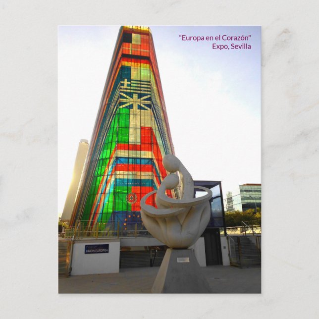 Cartão Postal "Europa en el Corazón" - EXPO - Sevilla (Frente)