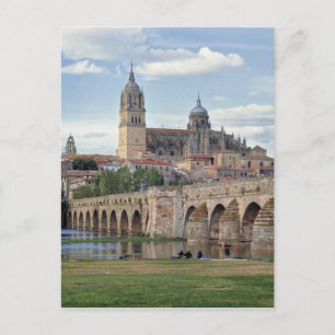 Cartão Postal Europa, Espanha, Salamanca. A ponte romana sobre