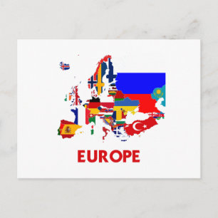 CARTÃO POSTAL EUROPA MAPA