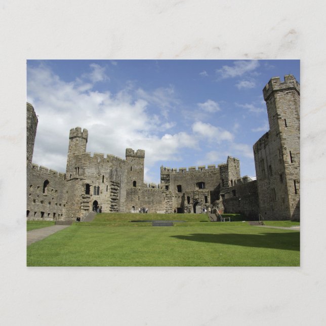 Cartão Postal Europa, País de Gales, Caernarfon. Castelo de Caer (Frente)