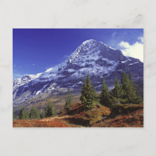 Cartão Postal Europa, Suíça, Eiger. Cores de outono abundam
