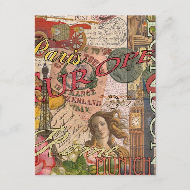 Cartão Postal Europa Viagem Vintage Europa Paris França Art (Frente)