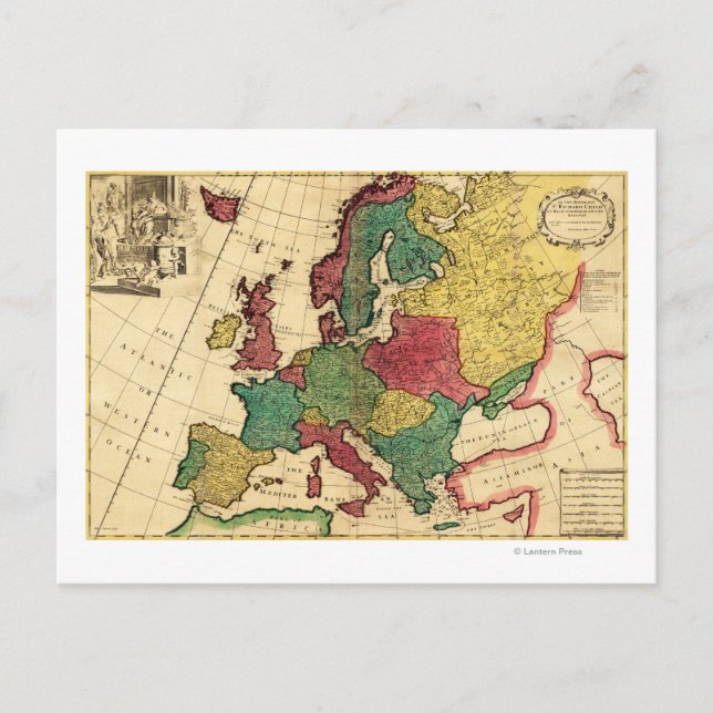 Cartão Postal EuropaMapaPanorâmicoEuropa (Frente)