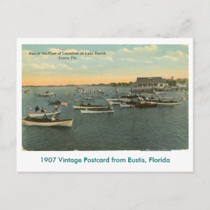 Cartão Postal Eustis, FL - Frota de Barcos - 1907