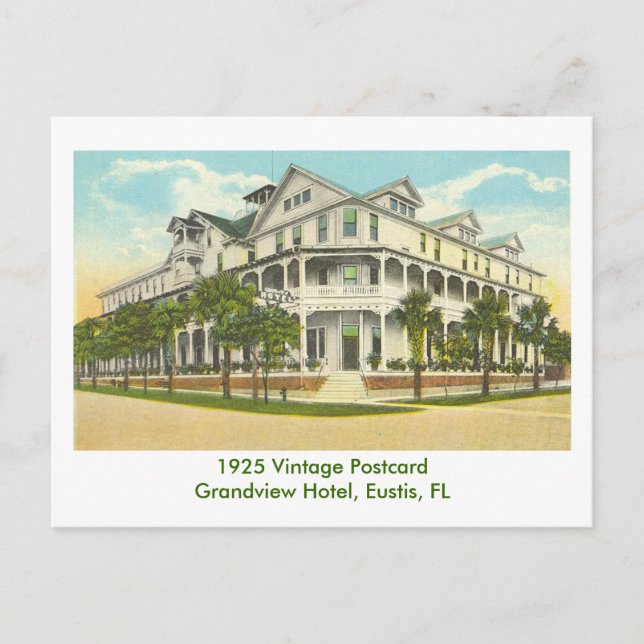 Cartão Postal Eustis, FL - Hotel Grandview - 1925 (Frente)