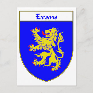 Cartão Postal Evans Casaco de Armas/Crest Familiar (País de Gale