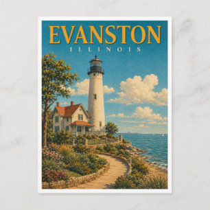 Cartão Postal Evanston Illinois Grosse Point GeoSaga