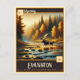 Cartão Postal Evanston, Wyoming Vintage