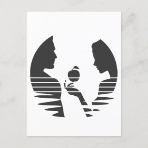 Cartão Postal Eve Mão Uma Maçã Para Adão, Black Versão 1/3