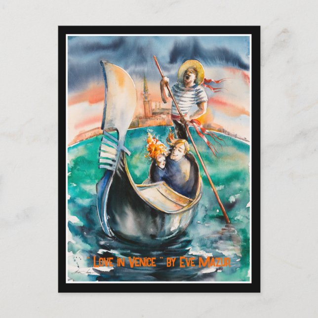 Cartão Postal EVE Painted Love in Veneza, Itália (Frente)
