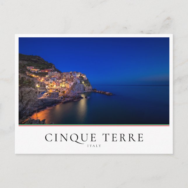 Cartão Postal Evening in Manarola town, Cinque Terre, Italy (Frente)