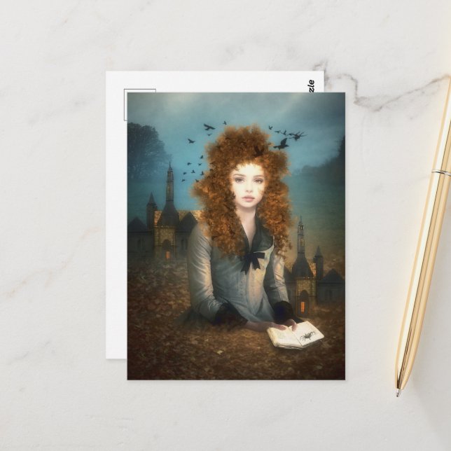 Cartão Postal Evening Reading   (Frente/Verso In Situ)