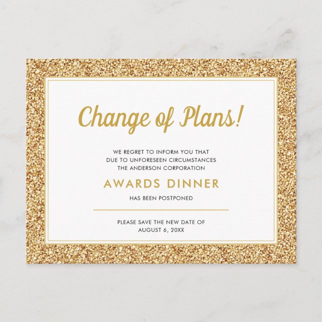Cartão Postal Evento Adiado - Falha Dourada Cancelada (Frente)
