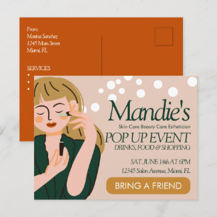 Cartão Postal Evento de Pop-Up de Salão de Negócios de Esteticis
