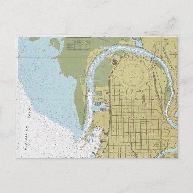 Cartão postal Everett Harbor Washington Puget Soun (Frente)