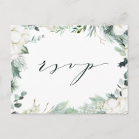 Evergreen & Cotton Flowers Elegante RSVP