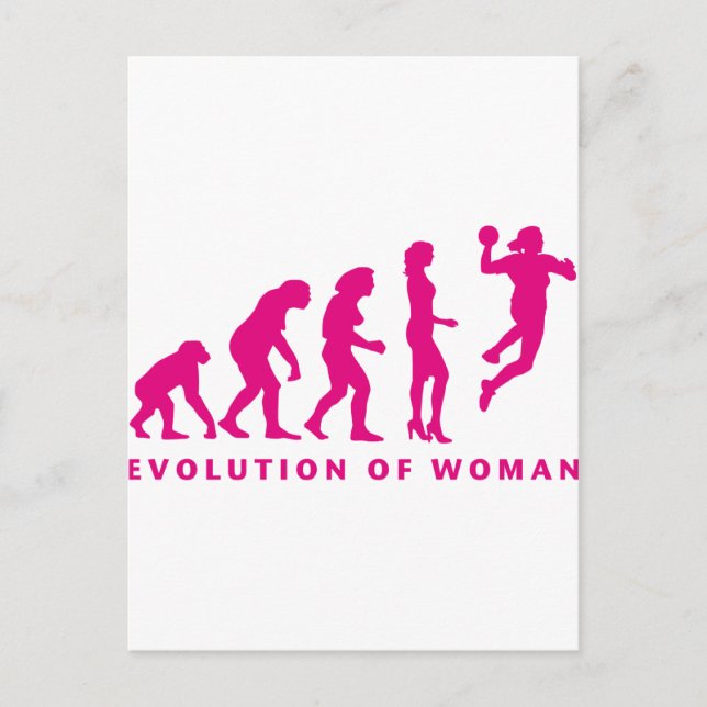 Cartão Postal evolução da mulher de andebol (Frente)