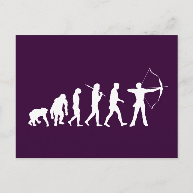 Cartão Postal Evolução de Arranjo de um Arco e Seta de Arqueiro (Frente)