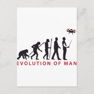 Cartão Postal evolução do homem que controla o drone