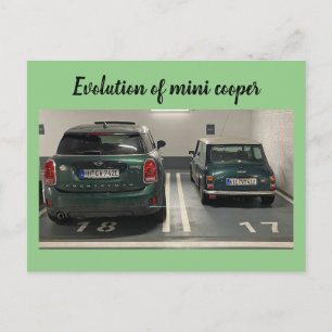 Cartão Postal Evolução do mini Cooper