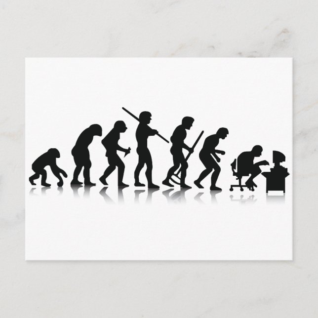 Cartão Postal Evolução dos viciados em computador (Frente)