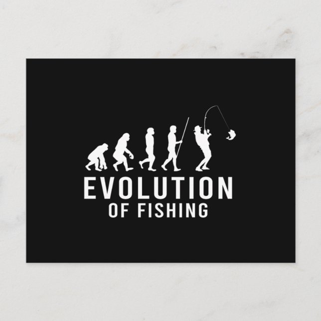 Cartão Postal Evolução Pesca Pesca Pescador Angling Fisher Gi (Frente)