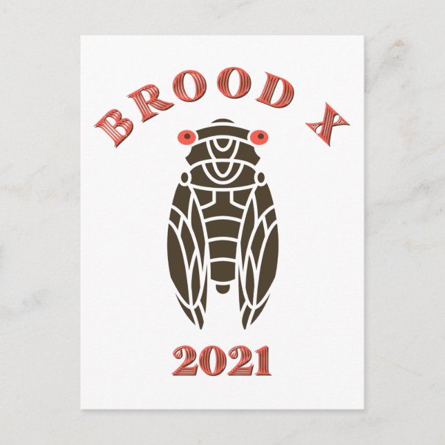 Cartão Postal Excelente Brood X Leste Cicada 2021 (Frente)