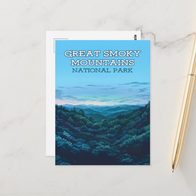 Cartão Postal Excelente Enfumaçado Mounts National Park Tennesse (Frente/Verso In Situ)