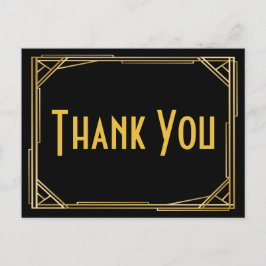 Cartão Postal Excelente Gatsby Obrigado Arte Dourada Negra Casam