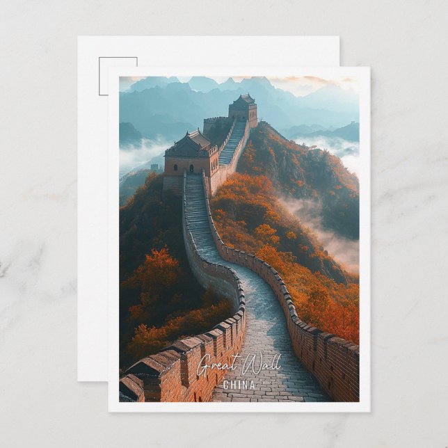 Cartão Postal Excelente muro da China belo lugar turístico (Frente/Verso)