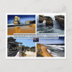 Cartão Postal Excelente Ocean Road - Austrália - Mosaico -