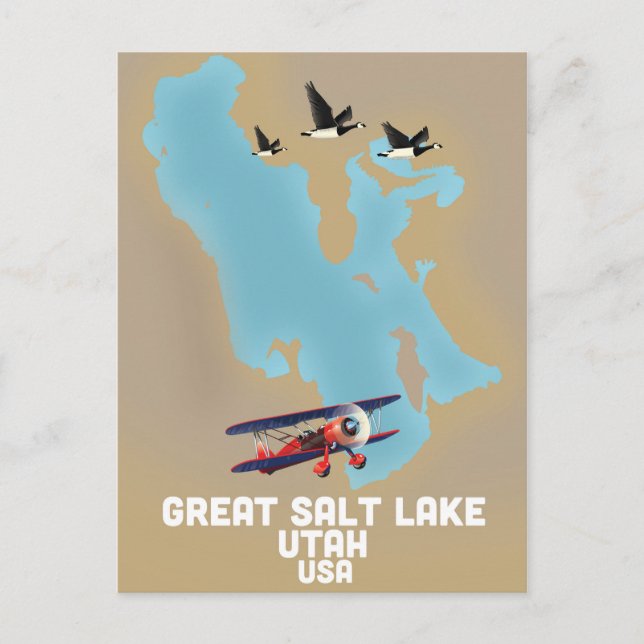 Cartão Postal Excelente Salt Lake, Poster de viagens de Utah (Frente)