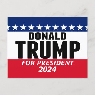 Cartão Postal Excelente Trump 2024 Keep America - azul vermelho
