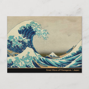 Cartão Postal Excelente Wave off Kanagawa & Japonês Art /Japão