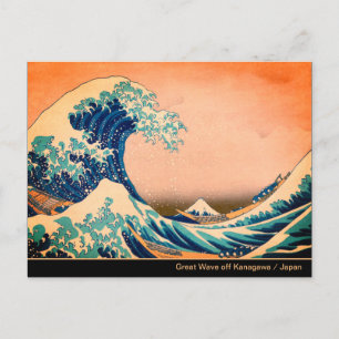 Cartão Postal Excelente Wave off Kanagawa & Japonês Art /Japão
