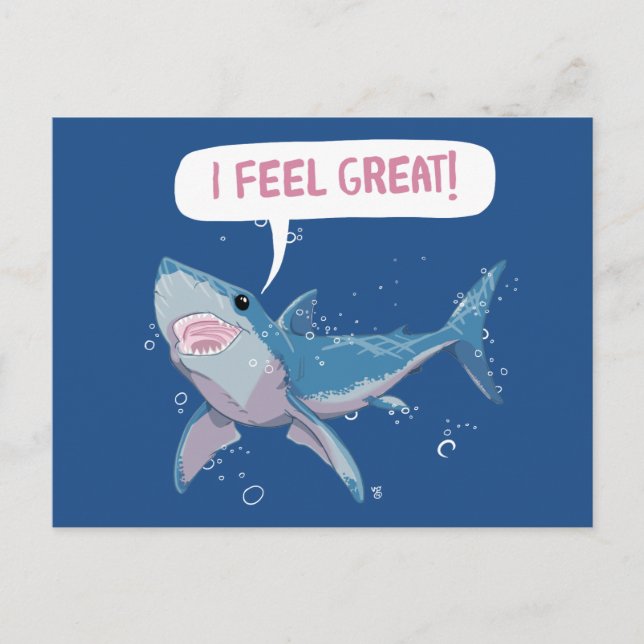 Cartão Postal Excelente White Shark sente Excelente (Frente)