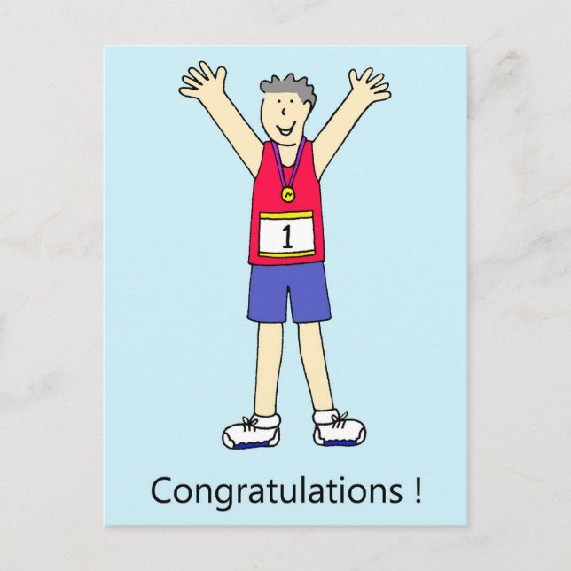 Cartão Postal Executando Parabéns para ele. (Frente)