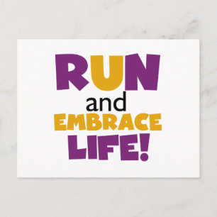 Cartão Postal Executar Embrace Life Purple Yellow