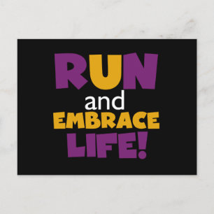 Cartão Postal Executar Embrace Life Purple Yellow