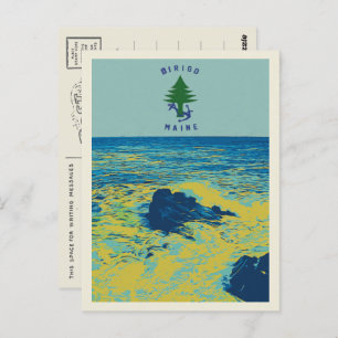 Cartão Postal Exemplo Ocean Maritime Flag Maine USA