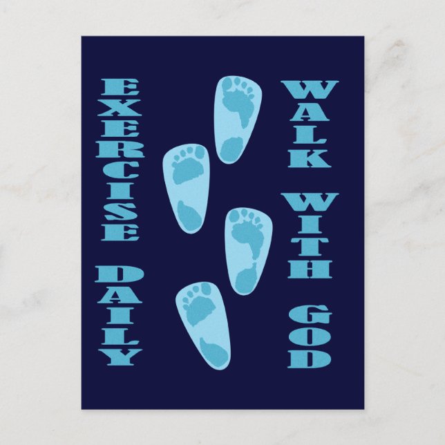 Cartão Postal Exercício Diário - Ande com Deus (Matt 11:28-30) (Frente)