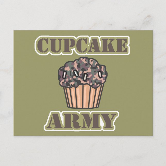 Cartão Postal Exército cupcake (Frente)