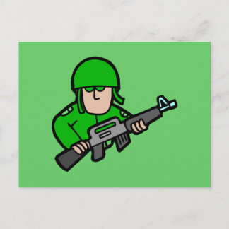 Cartão Postal Exército Militar Soldado Camo Verde Arte Designer