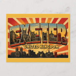 Cartão Postal Exeter Inglaterra Cidade Romana e Catedral