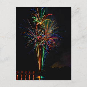 Cartão Postal Exhibición de Colores en fuegos artificiales