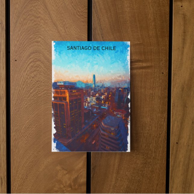 Cartão Postal Exibição da Linha do Skyline Santiago do Chile (chile santiago city view postcard)