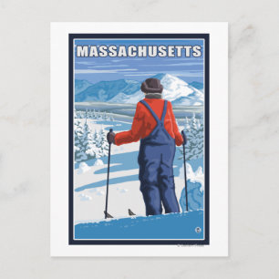 Cartão Postal Exibição de Admiração de MassachusettsSkier